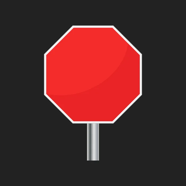 Icona rossa vuota del vettore del segnale di stop. Illustrazione vettoriale del simbolo di pericolo vuoto . — Vettoriale Stock