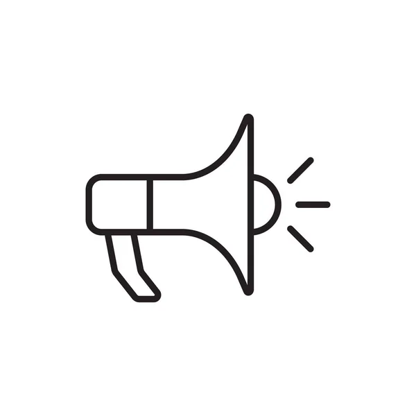 Icono de vector plano de megáfono. Ilustración del logotipo del símbolo del megáfono . — Vector de stock