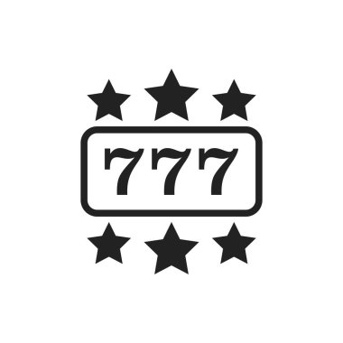 Casino slot makinesidir düz vektör simgesi. 777 ikramiye illüstrasyon p