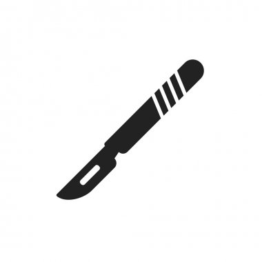 Tıbbi neşter vektör simgesi. Hastane cerrahi bıçak işareti illustr