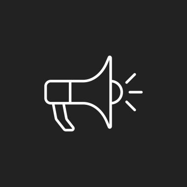 Megafon düz vektör simgesi. Megafon sembolü logo illüstrasyon.