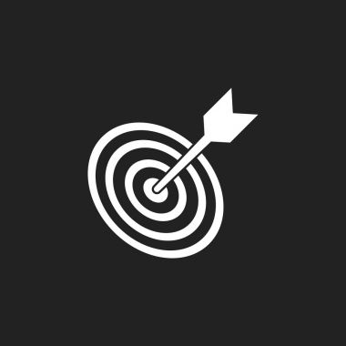 Hedef amaç düz vektör simgesi. Oyun sembol logo illüstrasyon Dart