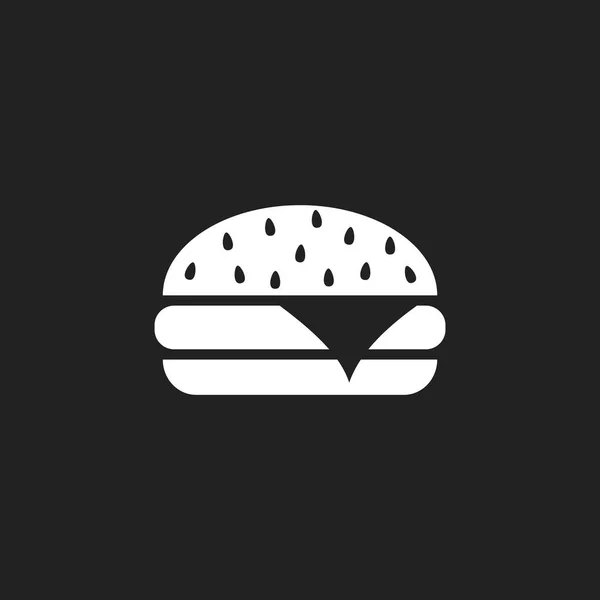 Hamburguesa de comida rápida icono de vector plano. Logo del símbolo de la hamburguesa illustr — Archivo Imágenes Vectoriales