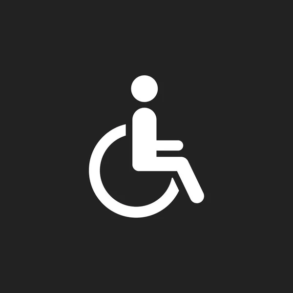 Człowiek w ikonę wektor wózek inwalidzki. Osób niepełnosprawnych nieprawidłowy znak, i — Wektor stockowy