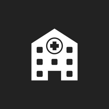 Vektör simgesi bina hastane. Revir sağlık Kliniği işareti hasta