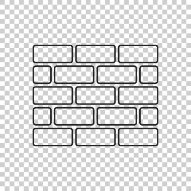 Duvar tuğla simgesini düz stil üzerinde izole arka plan izole. W