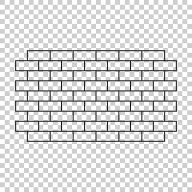 Duvar tuğla simgesini düz stil üzerinde izole arka plan izole. W