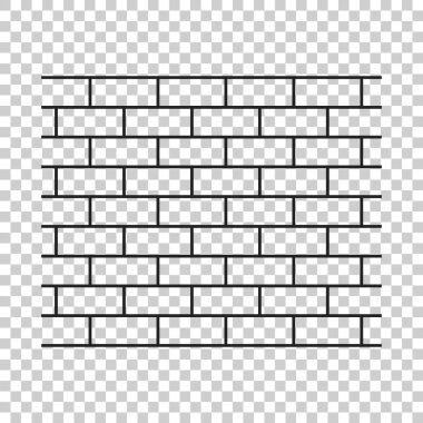 Duvar tuğla simgesini düz stil üzerinde izole arka plan izole. W