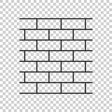 Duvar tuğla simgesini düz stil üzerinde izole arka plan izole. W