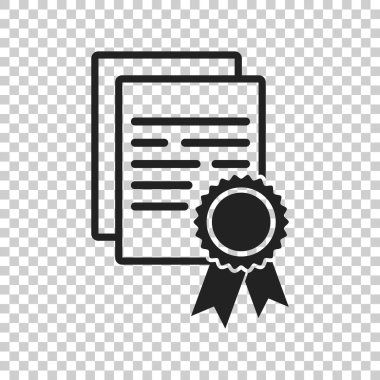 Sertifika simge. Diploma sembolü. Düz vektör çizim üzerinde olduğunu