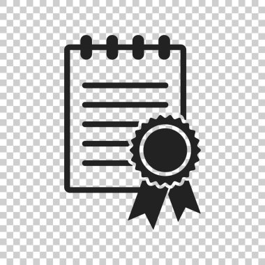 Sertifika simge. Diploma sembolü. Düz vektör çizim üzerinde olduğunu