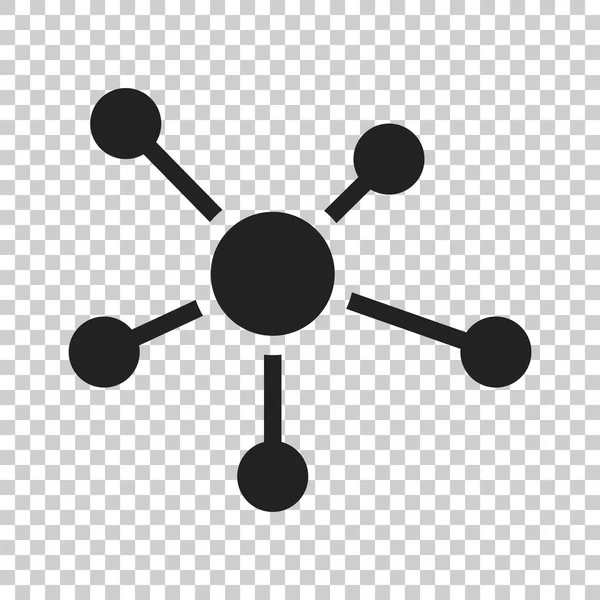 Социальная сеть, молекула, икона ДНК в плоском стиле. Векторные иллюзии — стоковый вектор