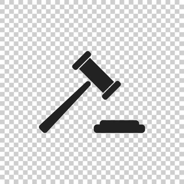 Значок вектора аукционного молота. Судебная плоская икона . — стоковый вектор