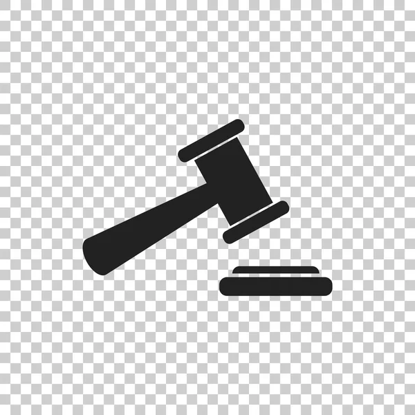 Auction hammer vector icon. Court tribunal flat icon. — Stock Vector
