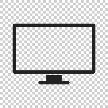 Bilgisayar vektör çizim. Monitör düz simgesi. TV simgesi.