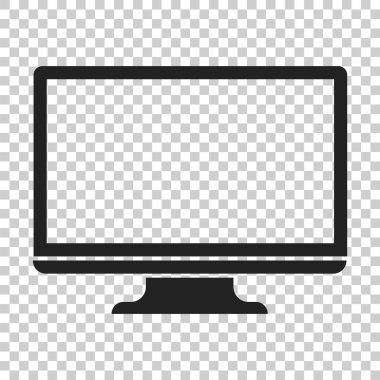 Bilgisayar vektör çizim. Monitör düz simgesi. TV simgesi.