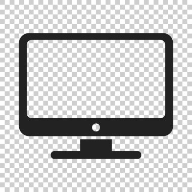 Bilgisayar vektör çizim. Monitör düz simgesi. TV simgesi.