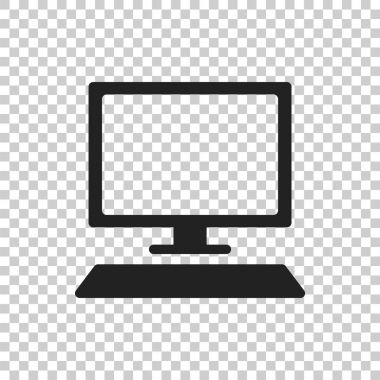 Bilgisayar vektör çizim. Monitör düz simgesini.