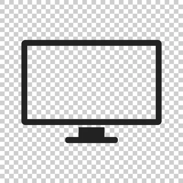 Ilustración de vectores informáticos. Monitor icono plano. Símbolo de TV . — Vector de stock