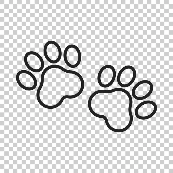 Paw print vektor ikonen i linjestil. Hund eller katt pawprint illustr — Stock vektor