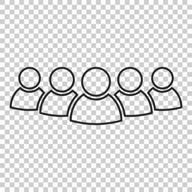 Çizgi stili insanlar vektör simge grubu. Kişi simgesi illustra