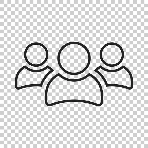 Groupe de personnes icône vectorielle en style ligne. Icône personnes illustra — Image vectorielle