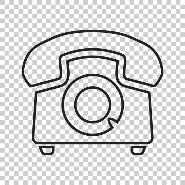 Teléfono icono de vector en estilo de línea. Antiguo símbolo de teléfono vintage il — Vector de stock