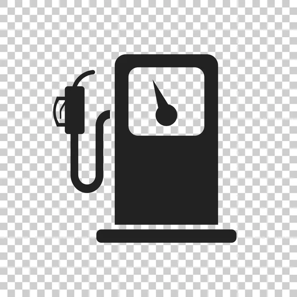 연료 가스 역 아이콘입니다. 자동차 가솔린 펌프 평면 그림. — 스톡 벡터