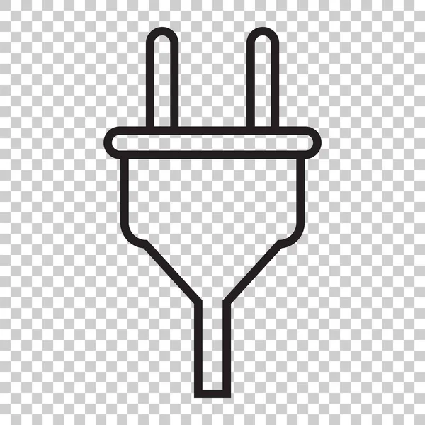 Plug-Vektor-Symbol im Linienstil. Stromkabel flach illustriert — Stockvektor