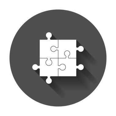 Parçalı bulmaca vektör. Siyah rou düz resimde bulmaca oyunu