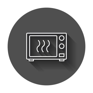 Mikrodalga düz vektör simgesi. Mikrodalga fırın sembolü logo illustrat