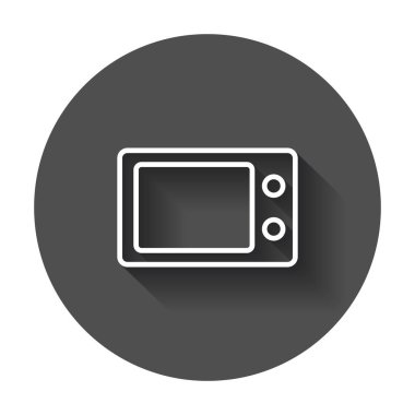 Mikrodalga düz vektör simgesi. Mikrodalga fırın sembolü logo illustrat