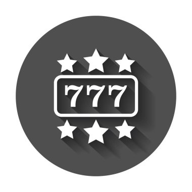 Casino slot makinesidir düz vektör simgesi. 777 ikramiye illüstrasyon p