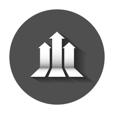 Ok büyüyen grafik vektör simgesi. İlerleme ok işareti illust büyümek