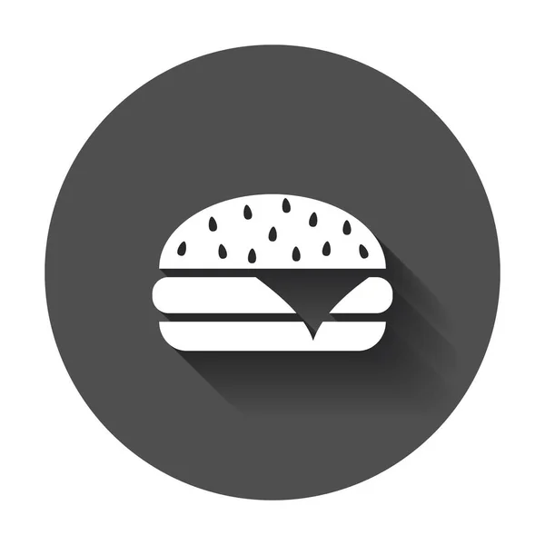 Hamburguesa de comida rápida icono de vector plano. Logo del símbolo de la hamburguesa illustr — Archivo Imágenes Vectoriales