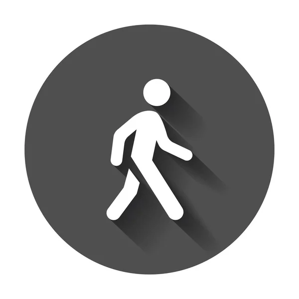 Walking Man Vektor Ikone. Menschen gehen Zeichen Illustration auf schwarz — Stockvektor
