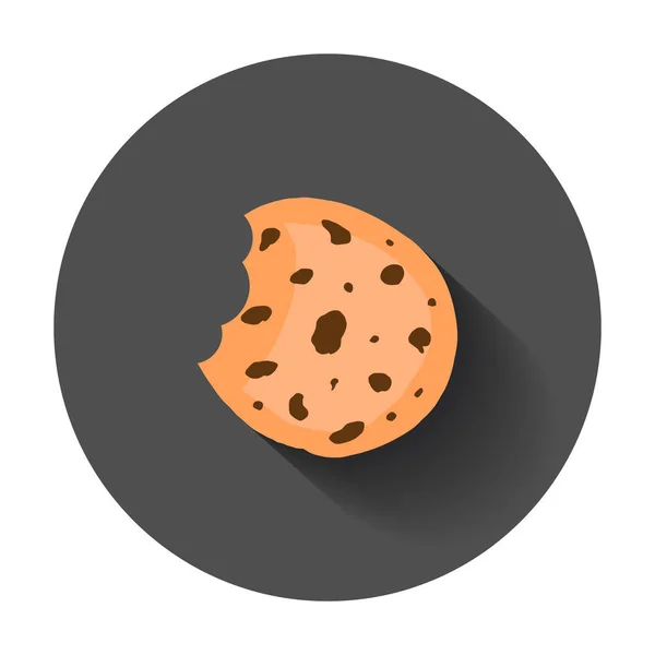 쿠키 평면 벡터 아이콘입니다. 칩 비스킷 그림입니다. 디저트 음식 — 스톡 벡터