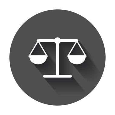 Ölçek Kantar vektör simgesi. Kantar, denge işareti şekil üzerinde