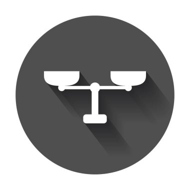 Ölçek Kantar vektör simgesi. Kantar, denge işareti şekil üzerinde