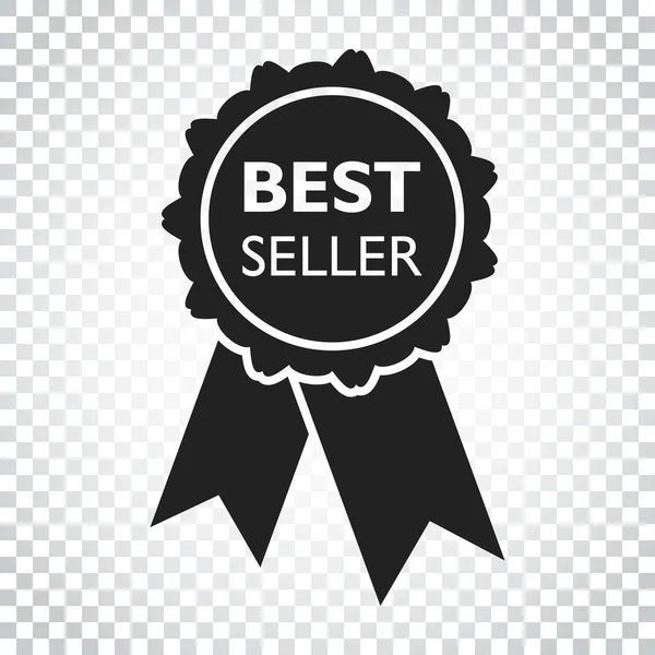 Best seller ribbon icon. Medal vector illustration in flat style — Stock Vector
