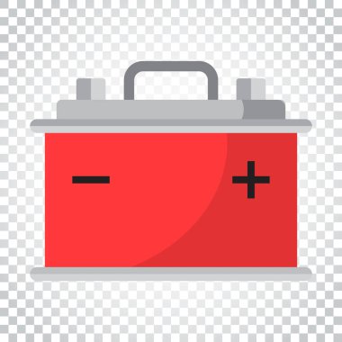 Araba pil düz vektör simgesi izole arka plan üzerinde. Otomatik accumu