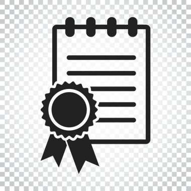 Sertifika simge. Diploma sembolü. Düz vektör çizim üzerinde olduğunu