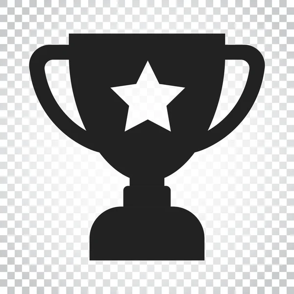 Trophy cup flat vector icon. Simple winner symbol. Black illustr — Stock Vector