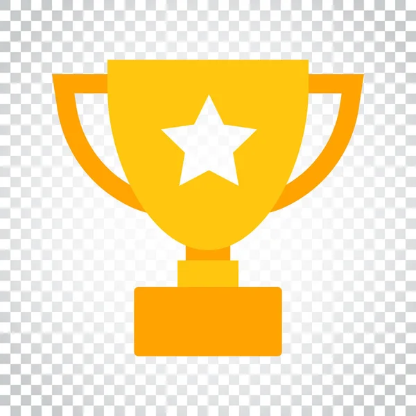 Trofee cup platte vector pictogram. Eenvoudige winnaar symbool. Gouden illustra — Stockvector