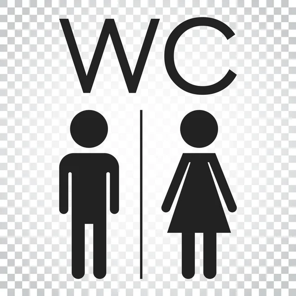 WC, inodoro icono vector plano. Hombres y mujeres firman para el baño en — Archivo Imágenes Vectoriales