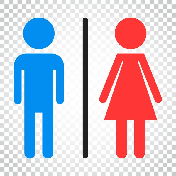 WC, inodoro icono vector plano. Hombres y mujeres firman para el baño en — Archivo Imágenes Vectoriales