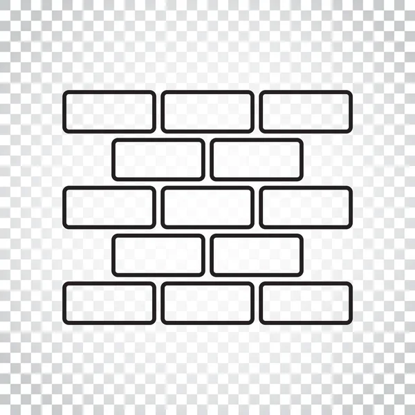 Icône de brique murale de style ligne en style plat sur fond isolé . — Image vectorielle
