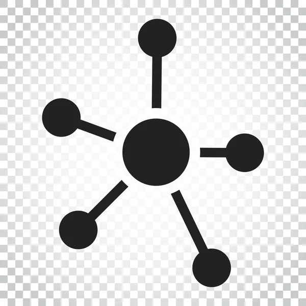Rede social, molécula, ícone de dna em estilo plano. Vector illustr — Vetor de Stock