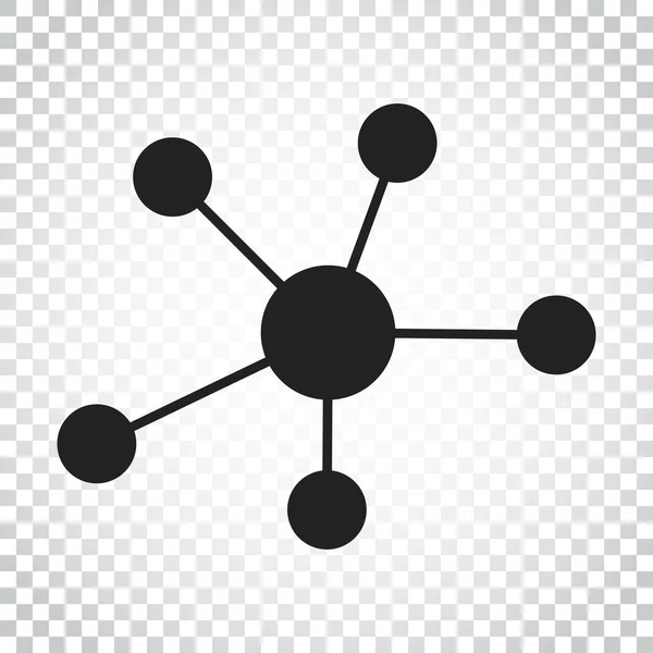 Social network, molecule, dna icon in flat style. Vector illustr — Stock Vector