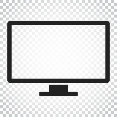 Bilgisayar vektör çizim. Monitör düz simgesi. TV sembolü. Sade